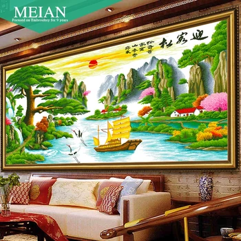 Meian, new 5D diamond painted room pine Sunrise landscape diamond drill cross stitch embroidered diamont painting Set 
Meian, new 5D diamond painted room pine Sunrise landscape diamond drill cross stitch embroidered diamont painting Set