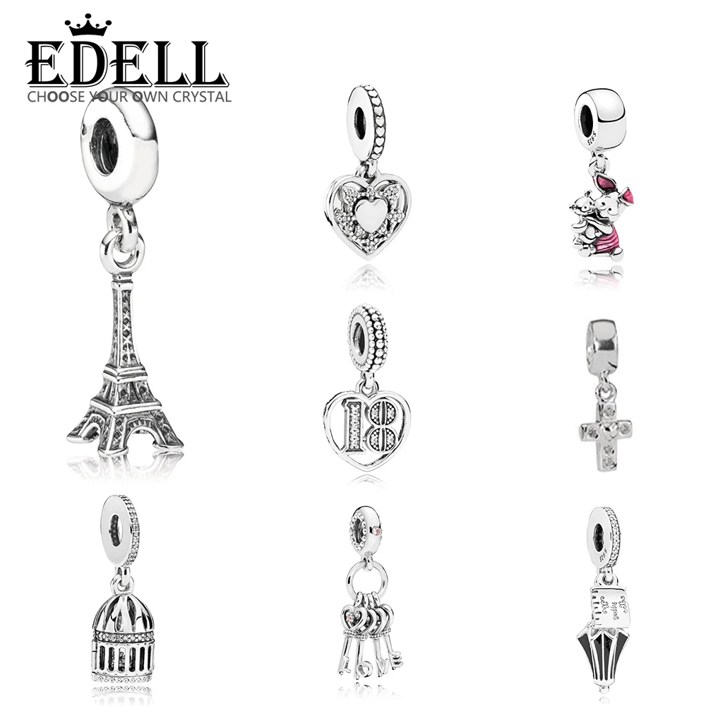 EDELL 100% 925 Sterling Silver Eiffel Tower Cute Pig Poppins Umbrella Bird Cage Love Key Cross 18 Years of Love Hanging Charm
EDELL 100% 925 Sterling Silver Eiffel Tower Cute Pig Poppins Umbrella Bird Cage Love Key Cross 18 Years of Love Hanging Charm
