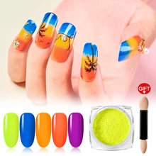 Mtssii Pigmento Neon Fluorescência Efeito Prego Glitter Pó Da Cor Fluorescente Unha Polonês Poeira Poeira Para Unhas de Gel UV Unhas Néon(China)