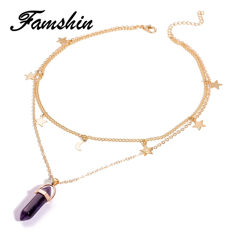 FAMSHIN 8 Colors Big Stone Moon & Star Pendant Tattoo Choker Necklace for Women Geometric Bohemian Necklaces Chain Boho Jewelry
FAMSHIN 8 Colors Big Stone Moon & Star Pendant Tattoo Choker Necklace for Women Geometric Bohemian Necklaces Chain Boho Jewelry