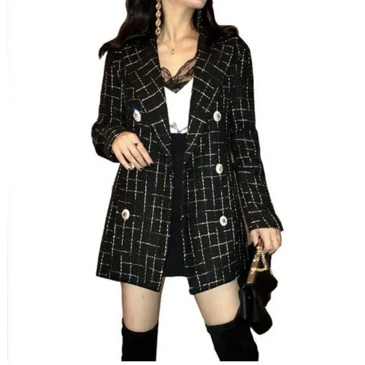Vintage Plaid Tweed Jacket Women 2019 New Spring Double Breasted Notched Pocket Jackets Long Sleeve Wool Outerwear
Vintage Plaid Tweed Jacket Women 2019 New Spring Double Breasted Notched Pocket Jackets Long Sleeve Wool Outerwear
