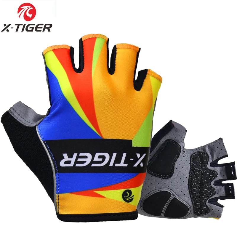 X-Tiger 3D GEL Pad Bright Green Sport Gloves With Reflective Half Finger MTB Bike Gloves Cycling Gloves Mountain Bicycle Gloves 14