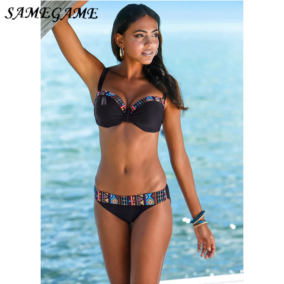 SAMEGAM Women Swimsuit Push Up Swimwear 2019 Sexy Bikini Female Bandeau Brazilian Bikini Set Printed Beach Bathing Suit Biquini
SAMEGAM Women Swimsuit Push Up Swimwear 2019 Sexy Bikini Female Bandeau Brazilian Bikini Set Printed Beach Bathing Suit Biquini