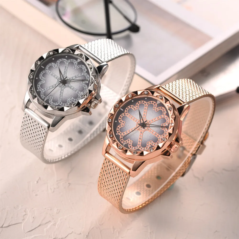 New Fashion clock Women's Casual Quartz Plastic Leather Mesh belt Band Lucky Flower Rhinestone Watch feminino Clock
New Fashion clock Women's Casual Quartz Plastic Leather Mesh belt Band Lucky Flower Rhinestone Watch feminino Clock