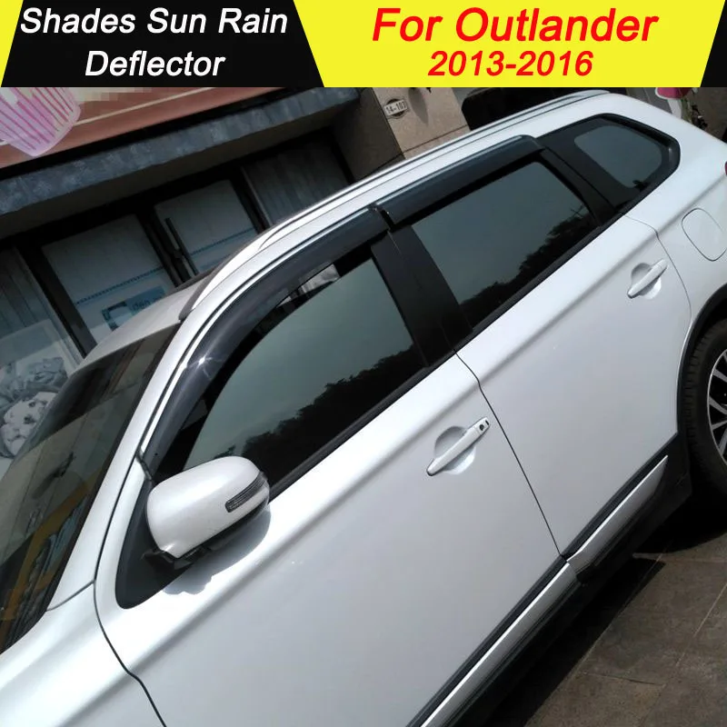 

For Mitsubishi Outlander 2013 2014 2015 2016 Plastic Window Visor Vent Shades Sun Rain Deflector Guard Car Accessories 4PCS/SET