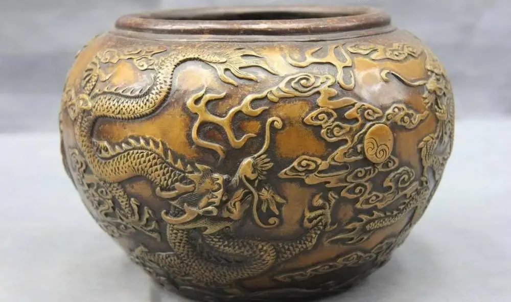 China Royal Copper Bronze Feng Shui Lucky Two Dragob Bead Bottle Pot jug Tank
China Royal Copper Bronze Feng Shui Lucky Two Dragob Bead Bottle Pot jug Tank