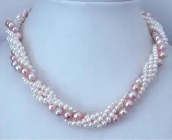 Charming!White 5-6mm&Purple 7-8mm Akoya Cultured pearl diy women fashion party weddings 4rows Necklace BV380 
Charming!White 5-6mm&Purple 7-8mm Akoya Cultured pearl diy women fashion party weddings 4rows Necklace BV380