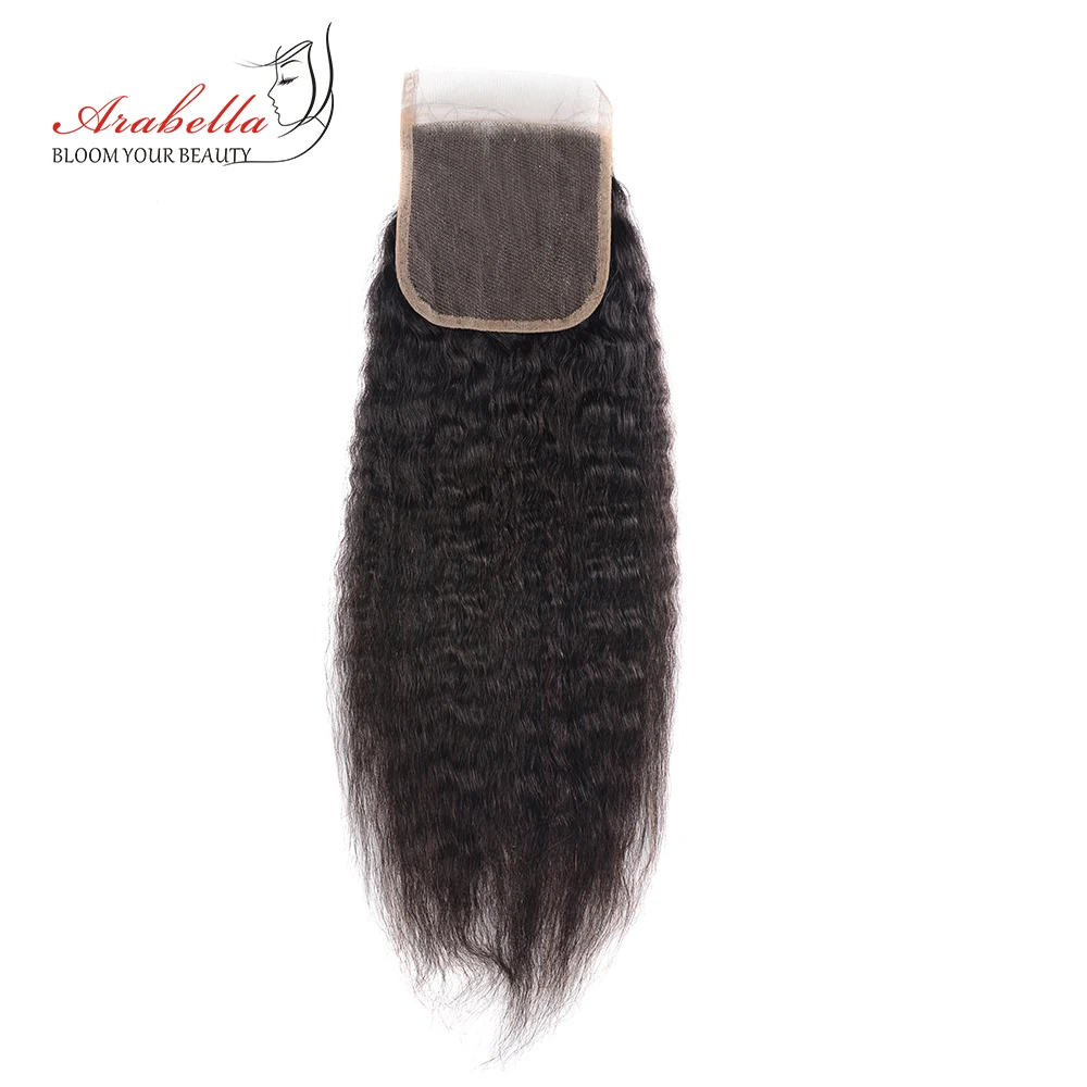 Arabella Peruvian Yaki Straight Hair 4*4 Lace Closure PrePlucked Natural Color Remy 100% Human Extension | Шиньоны и парики