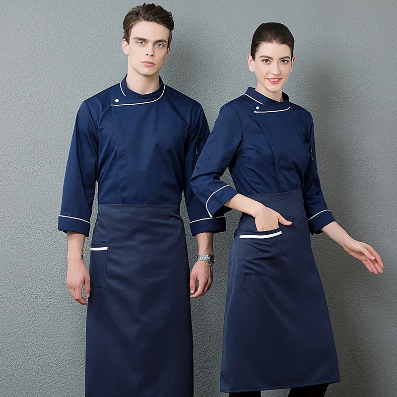 Unisex Chef Jackets Long Sleeves Shirts Men Waitress Uniform Restaurant Blue Food Uniforms Clothes White Pliester with Apron
Unisex Chef Jackets Long Sleeves Shirts Men Waitress Uniform Restaurant Blue Food Uniforms Clothes White Pliester with Apron