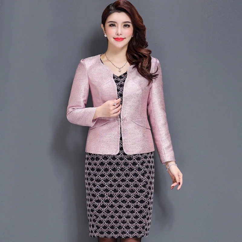 Vestidos De Noiva Pink Lace Knee Length Mother Of The Bride Dresses With Long Coat 3/4 Sleeves Women Wedding Formal Outfits
Vestidos De Noiva Pink Lace Knee Length Mother Of The Bride Dresses With Long Coat 3/4 Sleeves Women Wedding Formal Outfits