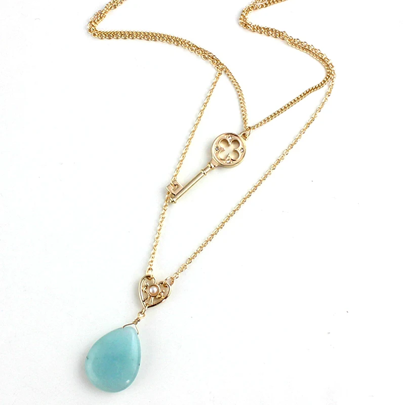 Gold Chain Choker Necklace Women Green Natural Stone Necklaces Pendants Boho Jewelry Key Collane SNE160069
Gold Chain Choker Necklace Women Green Natural Stone Necklaces Pendants Boho Jewelry Key Collane SNE160069