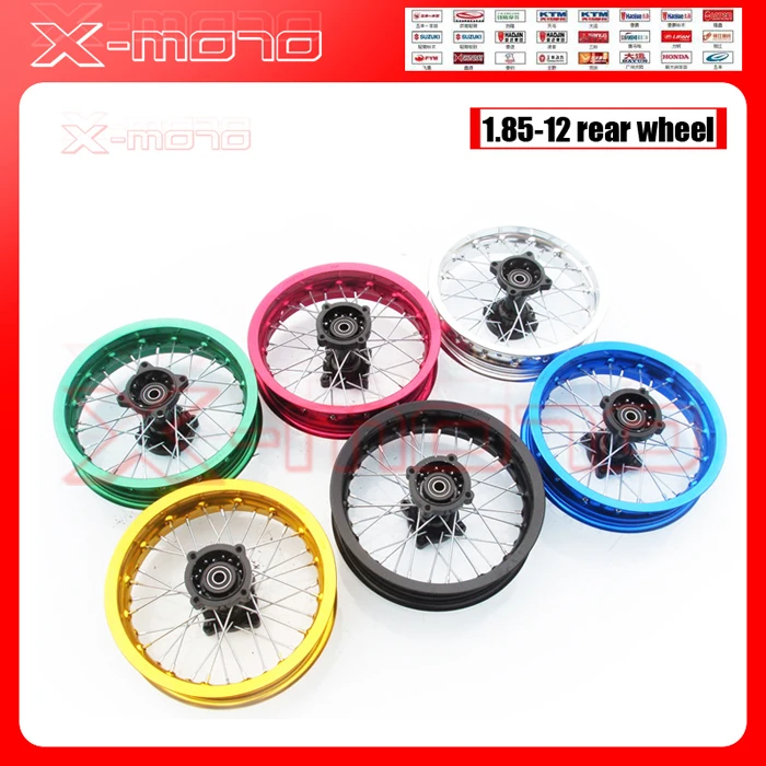 Pit bike Rim of 1.85-12inch Rear Wheel Rim 80/100-12inch Aluminium dirt bike wheel Rims 12mm hole hub
Pit bike Rim of 1.85-12inch Rear Wheel Rim 80/100-12inch Aluminium dirt bike wheel Rims 12mm hole hub