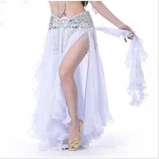 New Design white color stage show Skirt fashion belly dancing Skirt with splits on each side
New Design white color stage show Skirt fashion belly dancing Skirt with splits on each side
