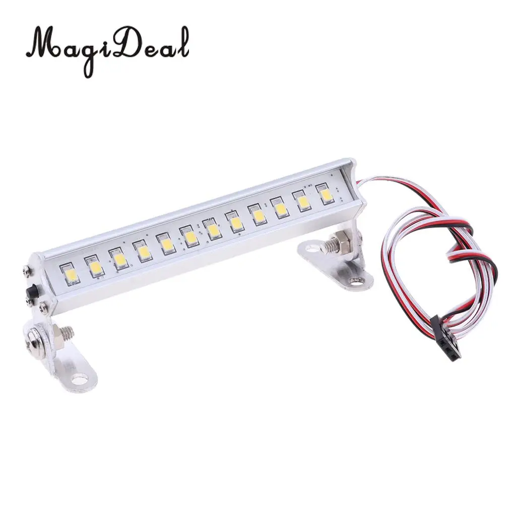 93mm Long 1/12 1/16 Scale RC Car Truck Model 12 Leds Roof Light Bar Headlamp Headlight Bright Waterproof