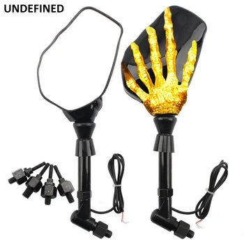 Motorcycle LED Light Turn Signal Rearview Mirror Skull Hand Pattern Ghost Claw Side Mirrors 10mm 8mm Bolts For Honda Street Bike
Motorcycle LED Light Turn Signal Rearview Mirror Skull Hand Pattern Ghost Claw Side Mirrors 10mm 8mm Bolts For Honda Street Bike