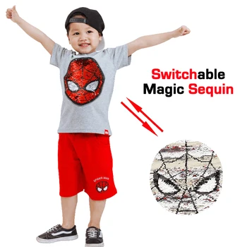 Summer boys t shirt baby tee kids pullover children casual cloth toddler tops spiderman super hero switchable sequin 2 to 8 yrs
Summer boys t shirt baby tee kids pullover children casual cloth toddler tops spiderman super hero switchable sequin 2 to 8 yrs
