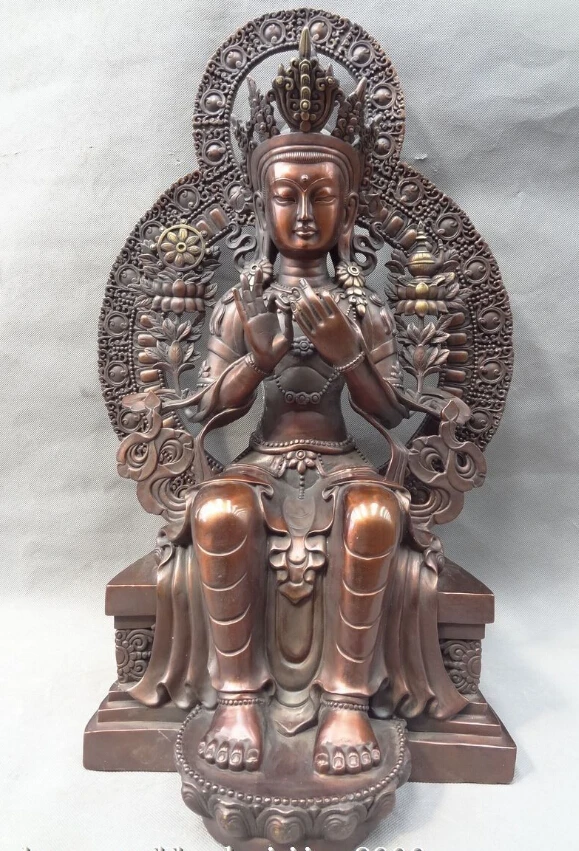 22" Chinese Pure Bronze Buddhism Maitreya Buddha Statue Tibet Kwan-Yin Tara Joss
22" Chinese Pure Bronze Buddhism Maitreya Buddha Statue Tibet Kwan-Yin Tara Joss
