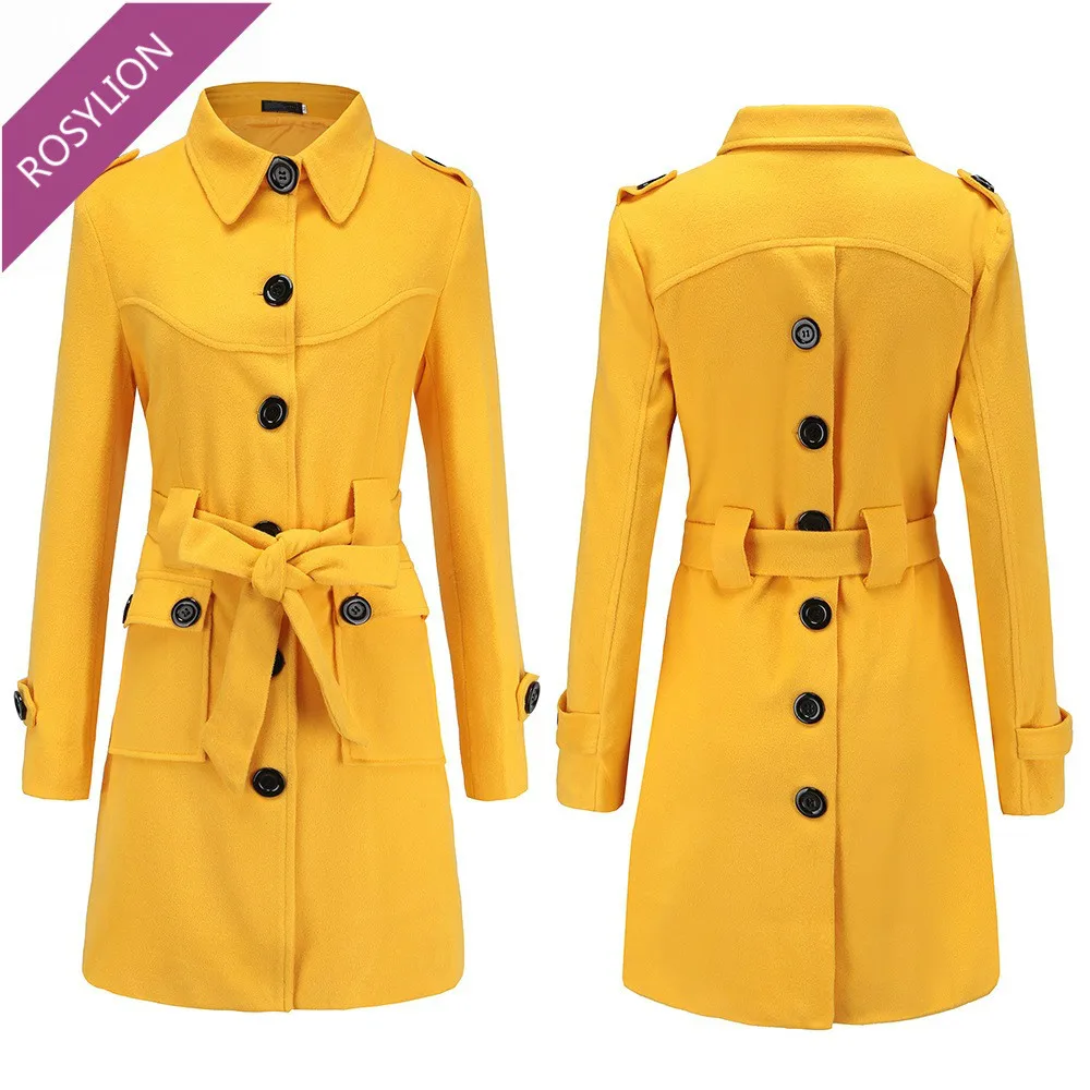 Autumn Winter Hot Sale Multicolor Womens Coats Winter Slim Long Woolen Blend Coat Female Windbreaker Girl Casual Yellow Overcoat
Autumn Winter Hot Sale Multicolor Womens Coats Winter Slim Long Woolen Blend Coat Female Windbreaker Girl Casual Yellow Overcoat