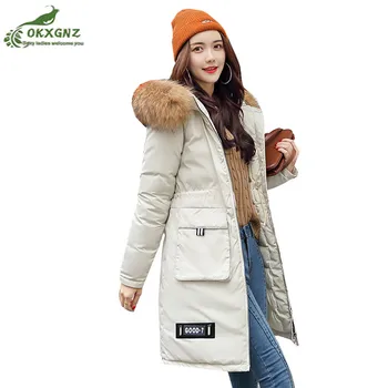 winter women's Cotton jacket new slim thick fur collar Down cotton jacket medium long fashion coat Parkas jacket Female OKXGNZ
winter women's Cotton jacket new slim thick fur collar Down cotton jacket medium long fashion coat Parkas jacket Female OKXGNZ