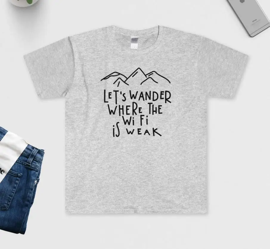 Let's Wander Where the WiFi is Weak Print Women tshirt Cotton Casual Funny t shirt For Lady Girl Top Tee Hipster Drop Ship Y-123
Let's Wander Where the WiFi is Weak Print Women tshirt Cotton Casual Funny t shirt For Lady Girl Top Tee Hipster Drop Ship Y-123