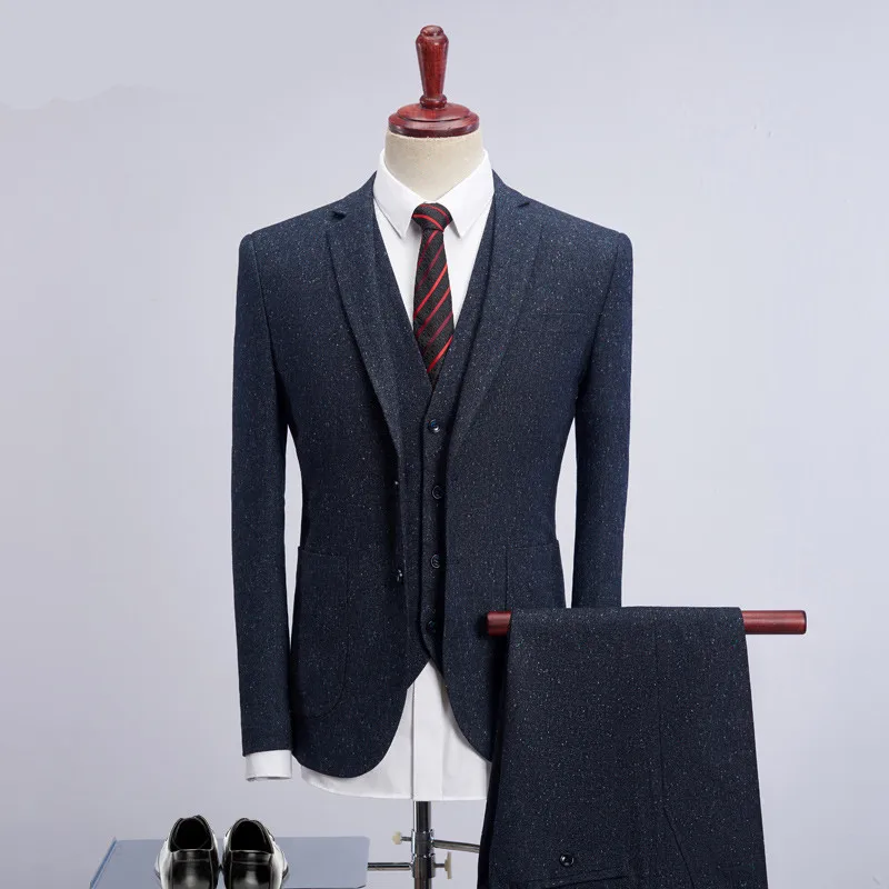 Loldeal (Blazer+Vest+Pants) Solid Navy Blue Suit Men 2018 Business Casual Dress Suit Slim Fit Skinny Mens Suit For Wedding M-4XL
Loldeal (Blazer+Vest+Pants) Solid Navy Blue Suit Men 2018 Business Casual Dress Suit Slim Fit Skinny Mens Suit For Wedding M-4XL