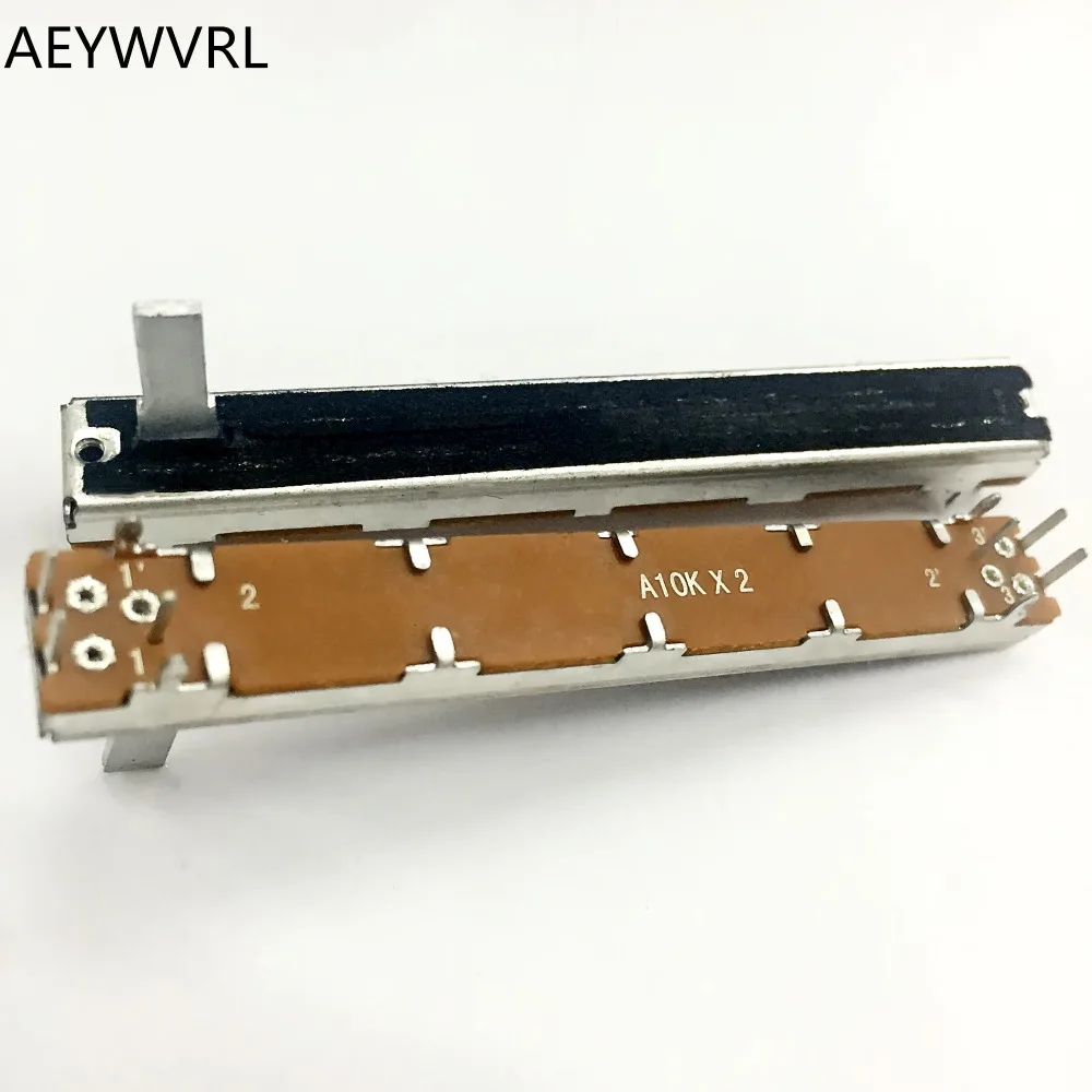 75mm 7.5cm double straight slide potentiometer B10K B50K B100K A20K dual channel fader handle 15mm long
75mm 7.5cm double straight slide potentiometer B10K B50K B100K A20K dual channel fader handle 15mm long