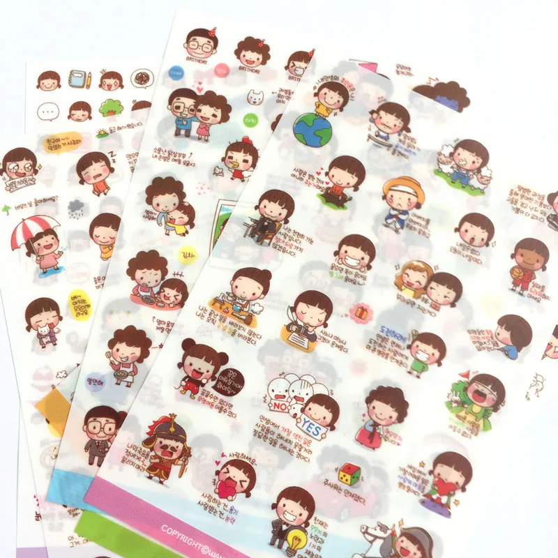 6 Sheets/ pack Cute Korean Girls & Boys Stickers Adhesive Stickers Decorative Album Diary Stick Label Paper Hand Account Decor
6 Sheets/ pack Cute Korean Girls & Boys Stickers Adhesive Stickers Decorative Album Diary Stick Label Paper Hand Account Decor
