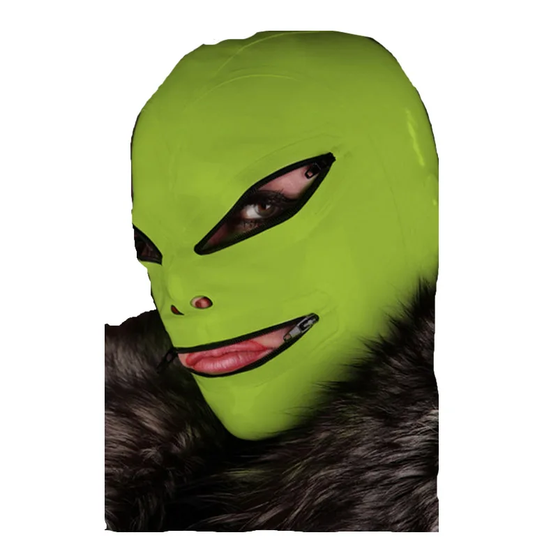 Latex Rubber Unisex Unique Apple Green and Black Maske Eyes And Mouth With Zip Size XXS-XXL
Latex Rubber Unisex Unique Apple Green and Black Maske Eyes And Mouth With Zip Size XXS-XXL