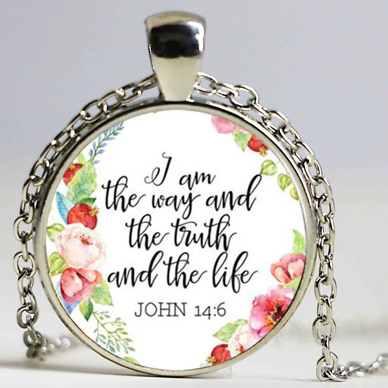 Ожерелье с кулоном и цитатой Я-путь правды жизни Иоанн 14:6 | Украшения аксессуары