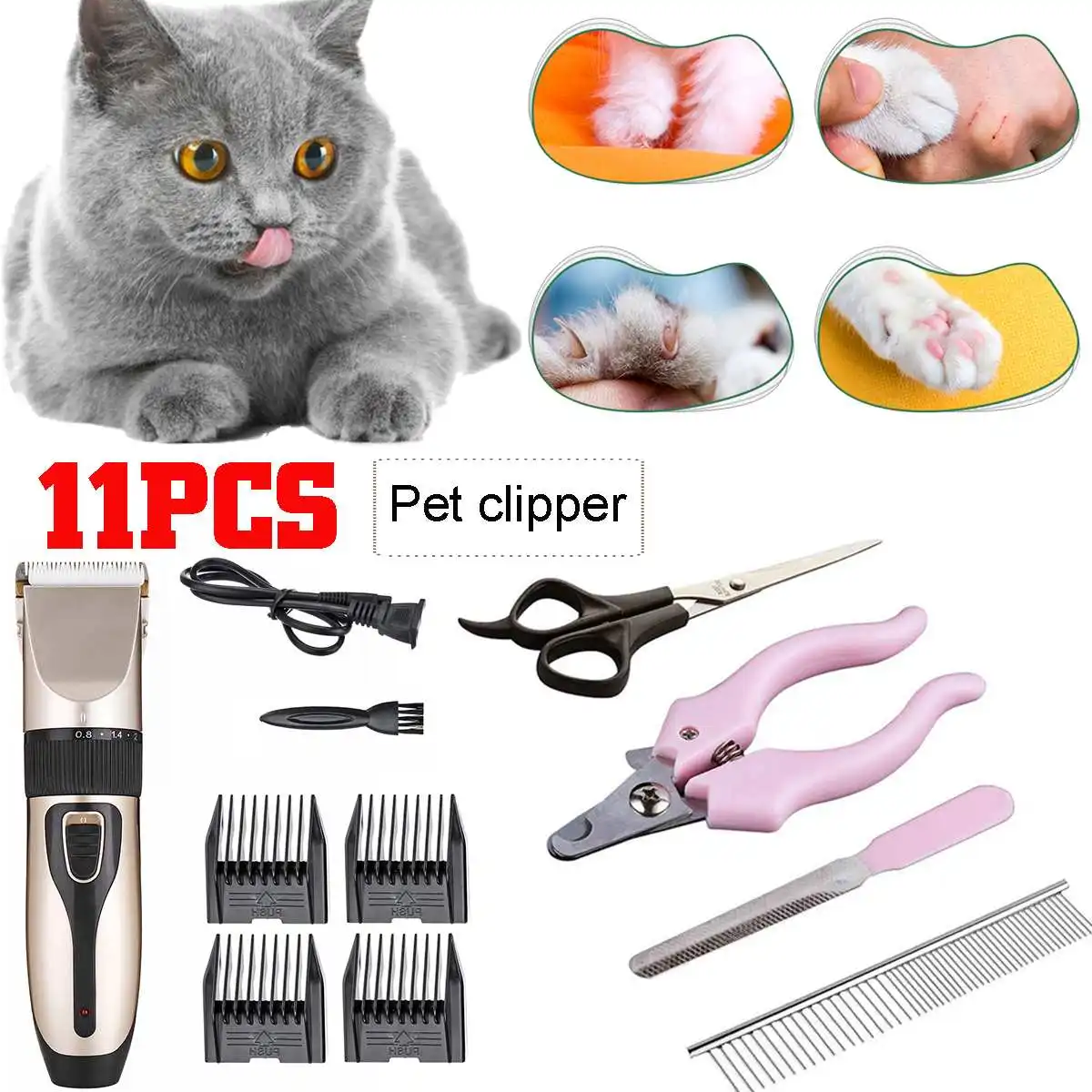 11pcs Rechargeable Washable Cat Dog Hair Manual Clipper Comb Nail File Clipper Animal Trimmer Electrical Pet Hair Cutter Machine
11pcs Rechargeable Washable Cat Dog Hair Manual Clipper Comb Nail File Clipper Animal Trimmer Electrical Pet Hair Cutter Machine