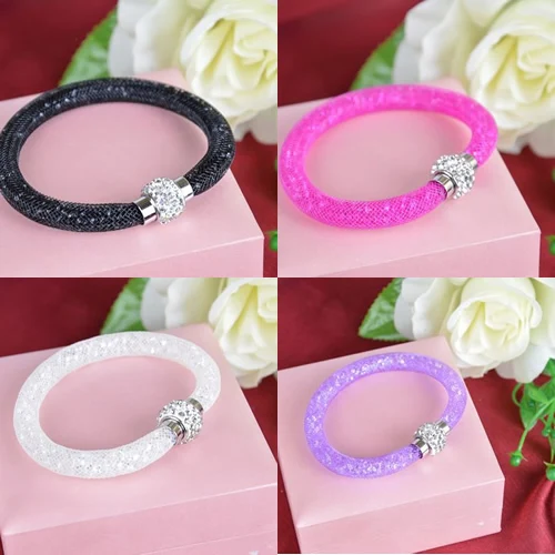 Mesh Tube Bracelet Exquisite Plastic Net Thread Cord with Rhinestone Clay Pave & resin lucite Rhinestone
Mesh Tube Bracelet Exquisite Plastic Net Thread Cord with Rhinestone Clay Pave & resin lucite Rhinestone