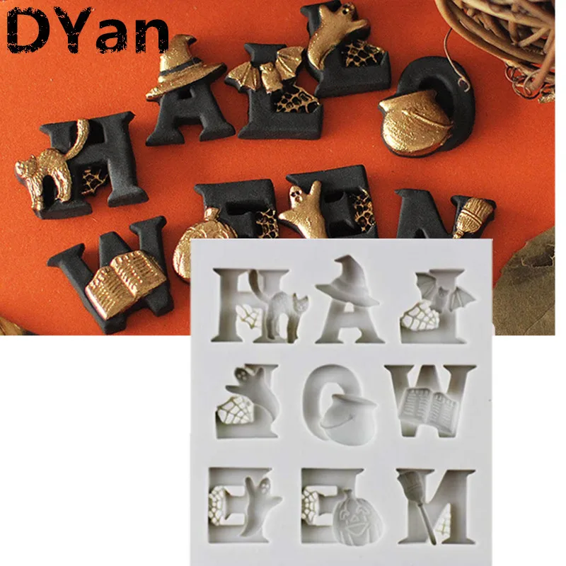 Halloween Letters shape Silicone Cake Mold Halloween Alphabet Party Fondant Cake Decorating Tools Gumpaste Chocolate Mould A1368
Halloween Letters shape Silicone Cake Mold Halloween Alphabet Party Fondant Cake Decorating Tools Gumpaste Chocolate Mould A1368