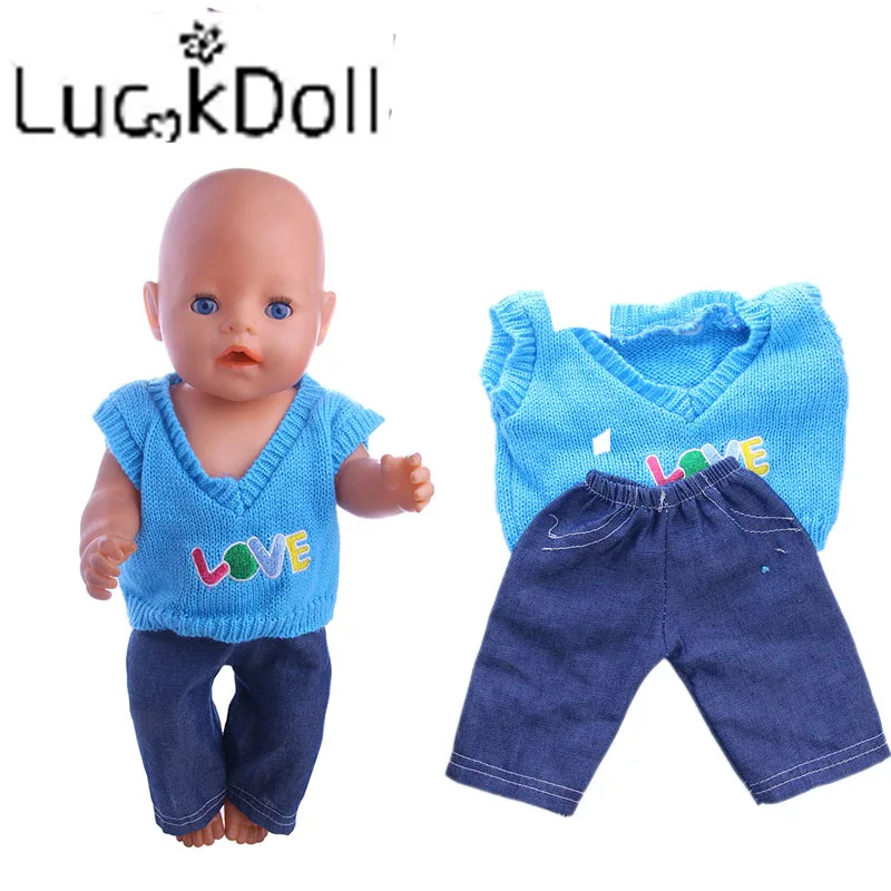 LUCKDOLL Loose Two-Piece Vest+Jeans Fit 18 Inch American 43cm Baby Doll Clothes Accessories,Girls Toys,Generation,Birthday Gift
LUCKDOLL Loose Two-Piece Vest+Jeans Fit 18 Inch American 43cm Baby Doll Clothes Accessories,Girls Toys,Generation,Birthday Gift
