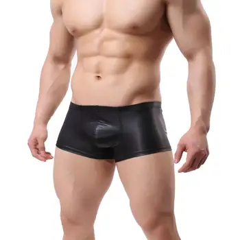 Solid Color Sexy Man Patent Faux Leather Boxers U Convex Underwear Club Underpants Mid Rise Male Shorts Panties
Solid Color Sexy Man Patent Faux Leather Boxers U Convex Underwear Club Underpants Mid Rise Male Shorts Panties