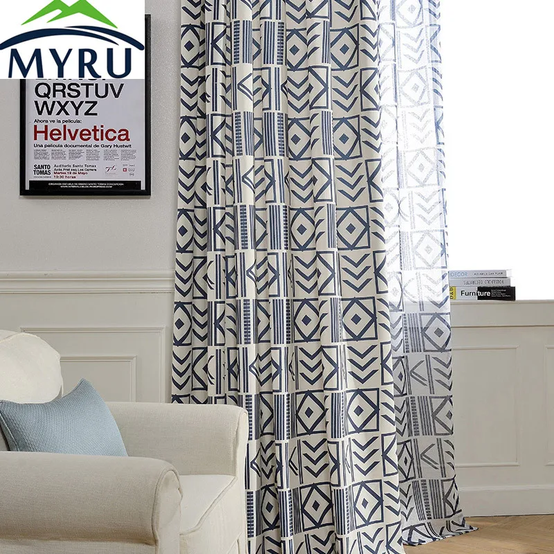 Geometry MYRU Modern Simple Polyester and Cotton geometry Printing Curtains window curtains black curtain blue curtain
Geometry MYRU Modern Simple Polyester and Cotton geometry Printing Curtains window curtains black curtain blue curtain