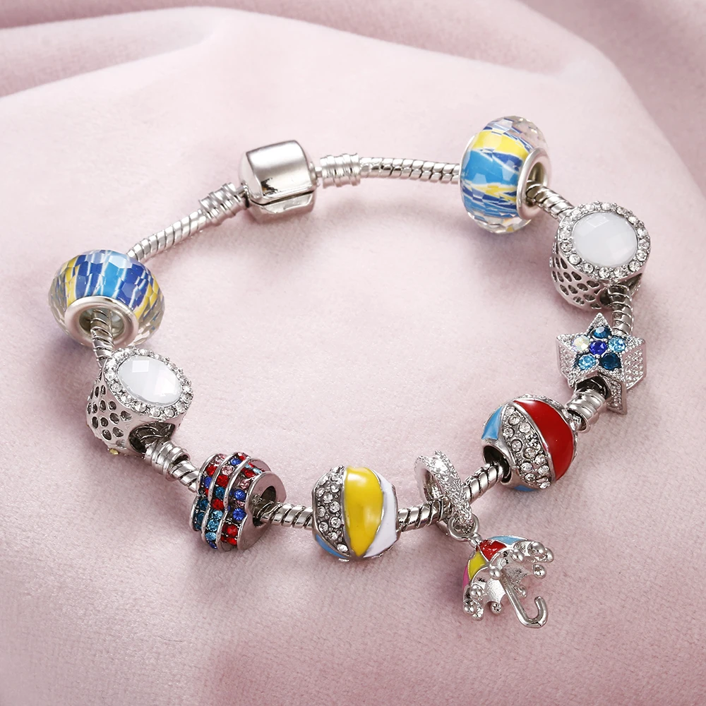 Colorful Pendant Charm Snake Chain Bracelet Umbrella Goldfish Elephant Horse Beads Bangles Fashion Women kids Jewelry Gifts
Colorful Pendant Charm Snake Chain Bracelet Umbrella Goldfish Elephant Horse Beads Bangles Fashion Women kids Jewelry Gifts