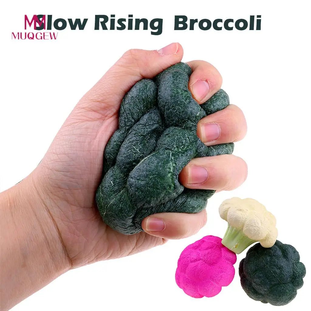 

MUQGEW Squishy Broccoli Stress Reliever Scented Super Poopsie slime surprise Slow Rising Squeeze Toy Keychain 11cm Squishy