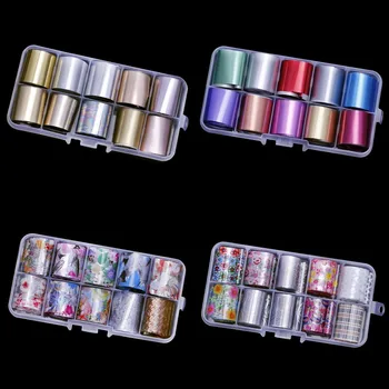10Pcs 1M Nail Art Transfer Foil Holografic Silver Gold Color Manicure DIY 3D Nail Design Wrap Decor Trendy Stickers Decal NZ0614
10Pcs 1M Nail Art Transfer Foil Holografic Silver Gold Color Manicure DIY 3D Nail Design Wrap Decor Trendy Stickers Decal NZ0614