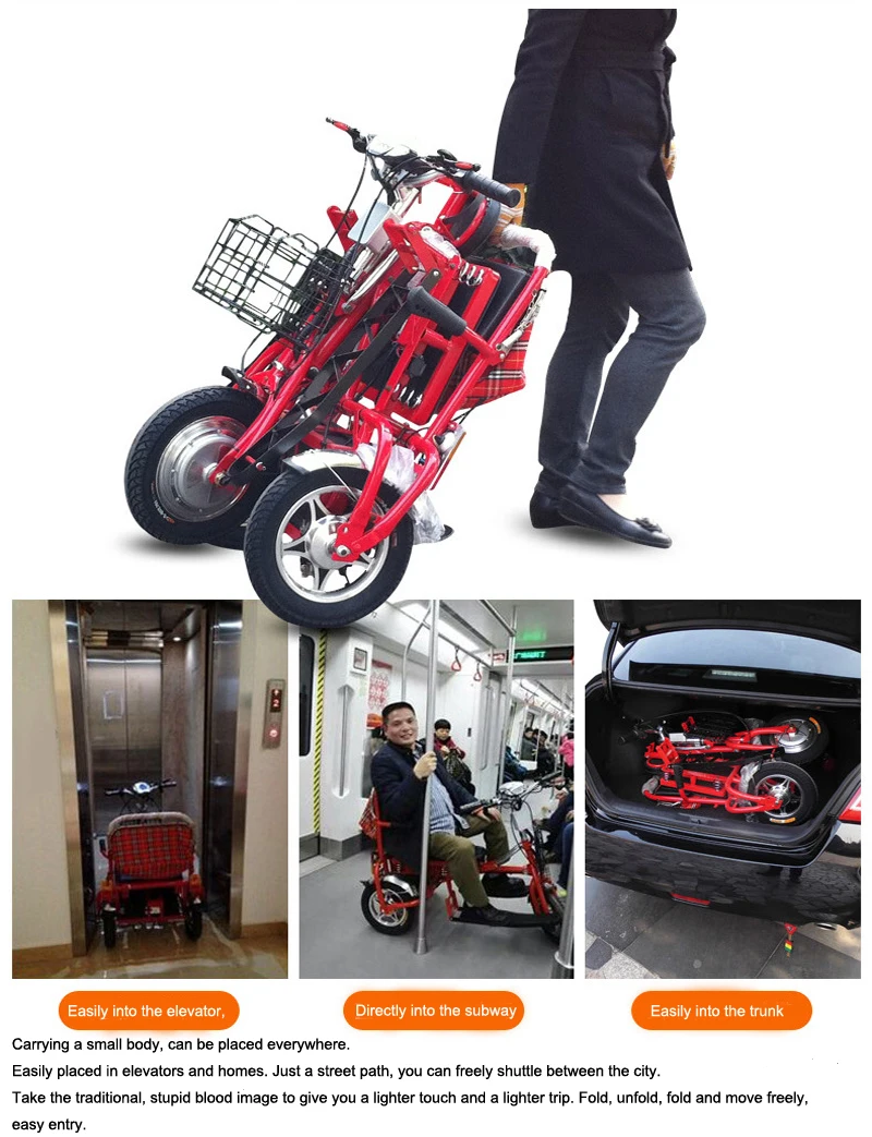 Cheap Electric Trike Scooter Foldable Lithium Protable  Mobility Three Wheel Citycoco Motorcycle for Elderly Disabled Tricycle Scooter 17