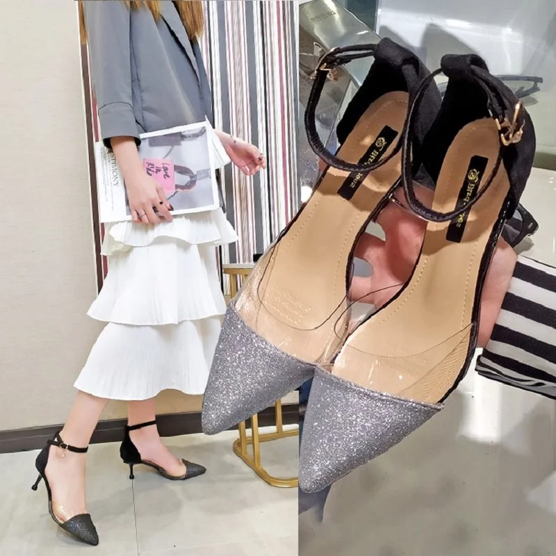 Women's shoes women 2019 new women's shoes pointed sequins transparent hollow female sandals stiletto high heels women 35-39
Women's shoes women 2019 new women's shoes pointed sequins transparent hollow female sandals stiletto high heels women 35-39