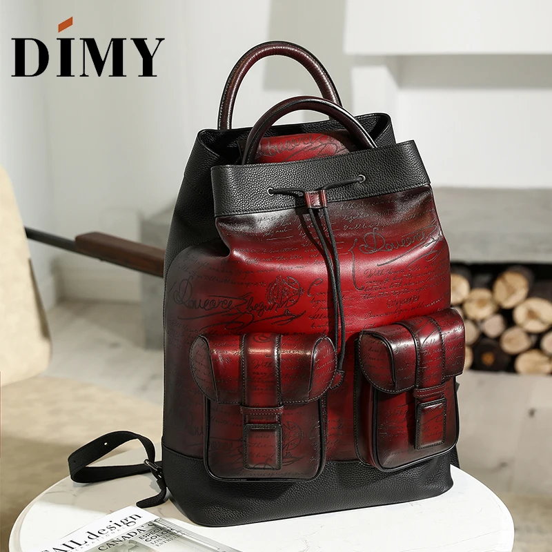 DIMY Handmade Patina 100% Calfskin Backpack Women Leather Genuine Laptop Mens Vintage Style Large-capacity Travel Bag DM8391-1
DIMY Handmade Patina 100% Calfskin Backpack Women Leather Genuine Laptop Mens Vintage Style Large-capacity Travel Bag DM8391-1