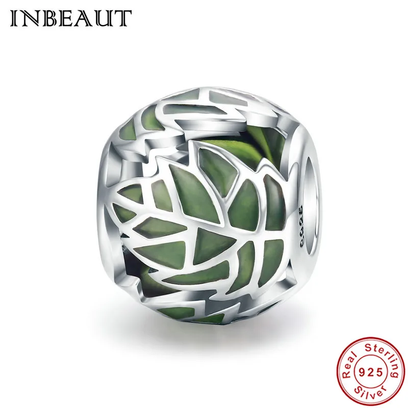 INBEAUT Real 925 Sterling Silver Green Enamel Tree Leaves Round Beads fit Pandora Bracelet Natural Plant Charms DIY Jewelry
INBEAUT Real 925 Sterling Silver Green Enamel Tree Leaves Round Beads fit Pandora Bracelet Natural Plant Charms DIY Jewelry