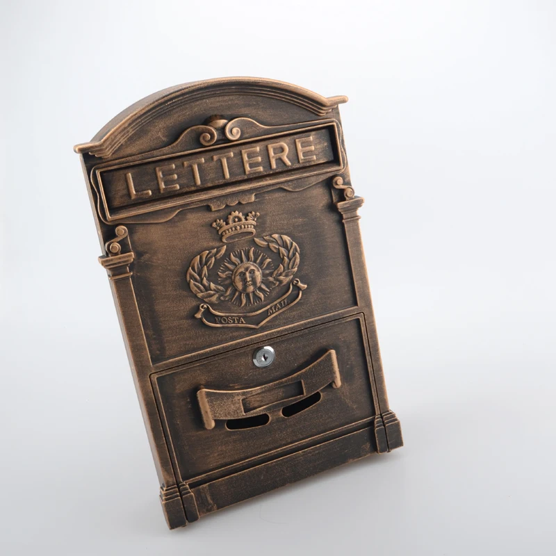 The sun pattern bronze mailbox newspaper box wall-mounted storage box rust newspaper Villa mail NL410
The sun pattern bronze mailbox newspaper box wall-mounted storage box rust newspaper Villa mail NL410