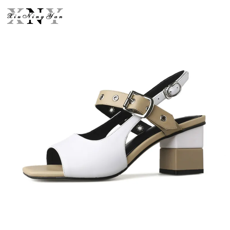 Luxury Summer Women Sandals Genuine Leather Ladies Fashion Dating Office Shoes Woman Open Toe Buckle Strap Footwear Square Heel
Luxury Summer Women Sandals Genuine Leather Ladies Fashion Dating Office Shoes Woman Open Toe Buckle Strap Footwear Square Heel