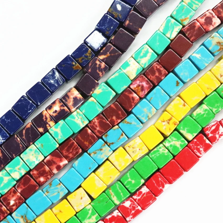 HUANHUAN Jewelry 8mm Charms Natural Multicolor Emperor Stone Cube Bead Imperial Loose Beads For Jewellery Making 15inch B3258
HUANHUAN Jewelry 8mm Charms Natural Multicolor Emperor Stone Cube Bead Imperial Loose Beads For Jewellery Making 15inch B3258
