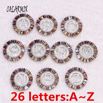 8 Pcs Zircon letter Charms pendant Mix color Metal A-Z pendant high quality Round pendant for jewelry making 9213
8 Pcs Zircon letter Charms pendant Mix color Metal A-Z pendant high quality Round pendant for jewelry making 9213