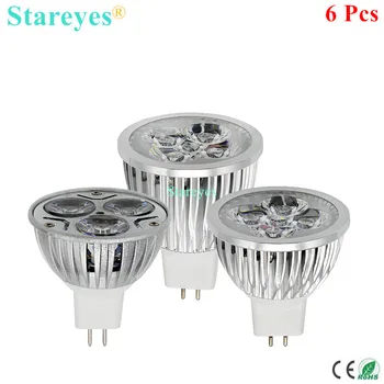 

Free shipping 6 pcs Dimmable 3W 4W 5W MR16 AC&DC 12V High Power LED Spotlight Downlight Light Bulb LED Lamp droplight Lighting