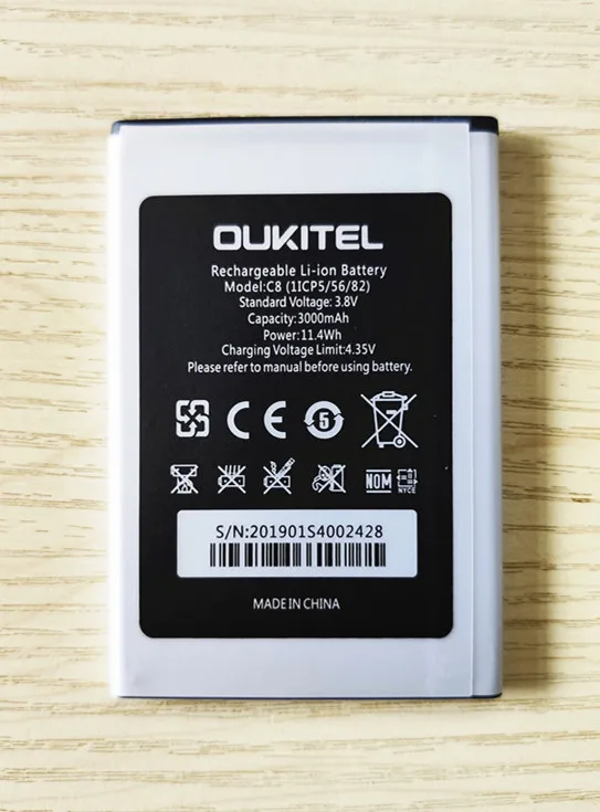 New High Quality C8 (1ICP5/56/82) battery For Oukitel C8 5.5inch smart phone battery 3000mAh
New High Quality C8 (1ICP5/56/82) battery For Oukitel C8 5.5inch smart phone battery 3000mAh
