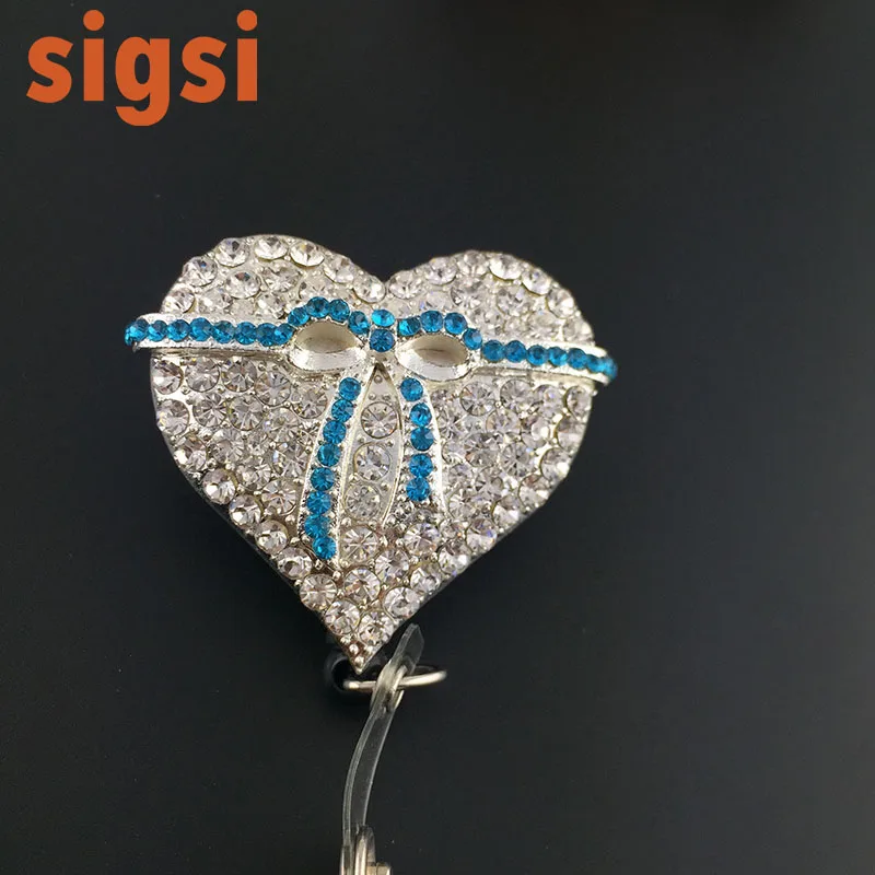 Bling Popular Love Heart Retractable Badge Holder, ID Badge Reel with Alligator Swivel Clip
Bling Popular Love Heart Retractable Badge Holder, ID Badge Reel with Alligator Swivel Clip