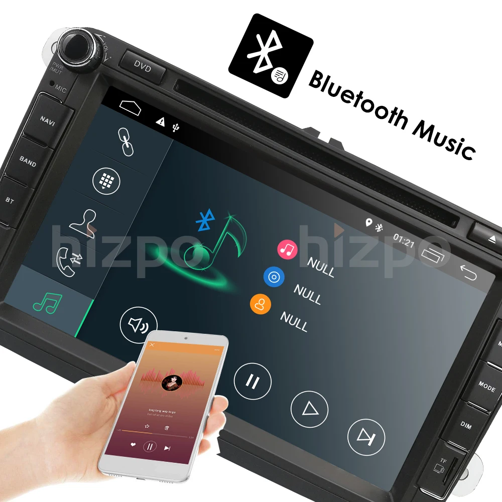Cheap 8Inch Android 9.0 2 Din IPS Car DVD player For  V W/Golf/Tiguan/Skoda/Fabia/Rapid/Seat/Leon/Skoda Remote control Free camera IGO 13